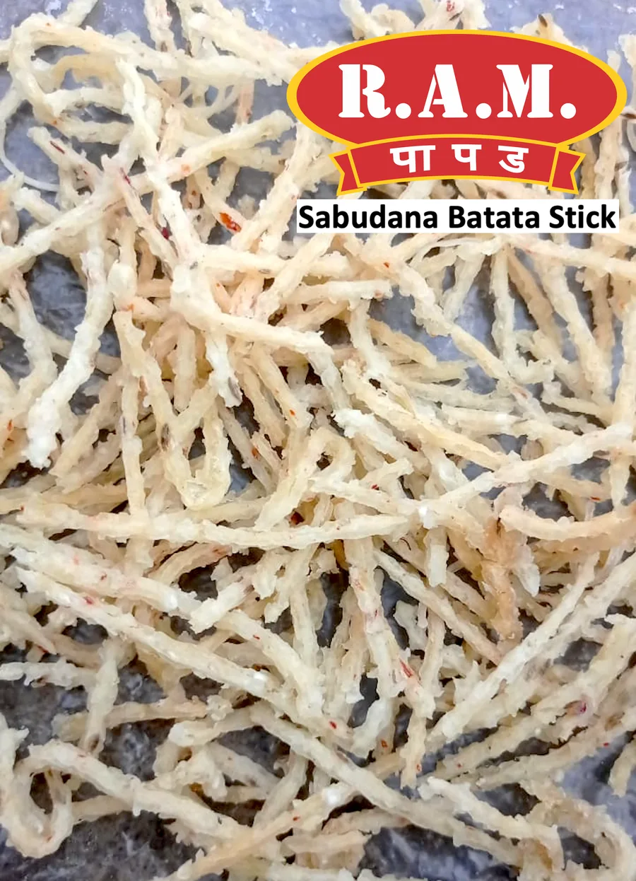 Sabudana batata sticks โ ready-to-fry fryums